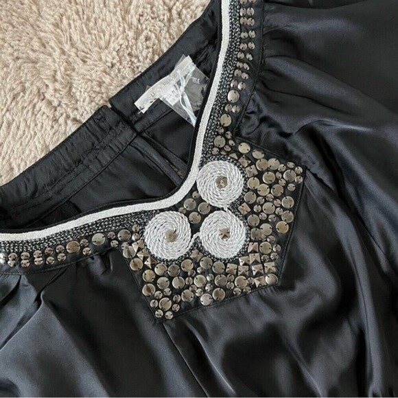 NWT Lucy Paris Flowy Black Flutter Sleeves Boho BlouseTop SZ Medium - Picture 7 of 14